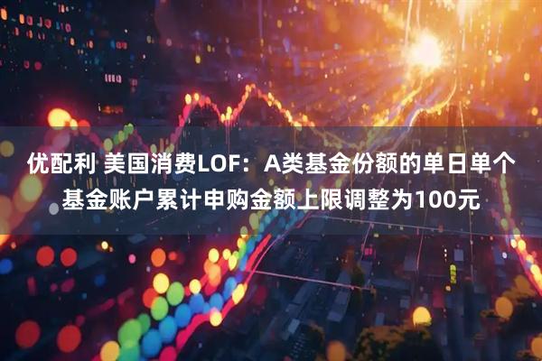 优配利 美国消费LOF：A类基金份额的单日单个基金账户累计申购金额上限调整为100元