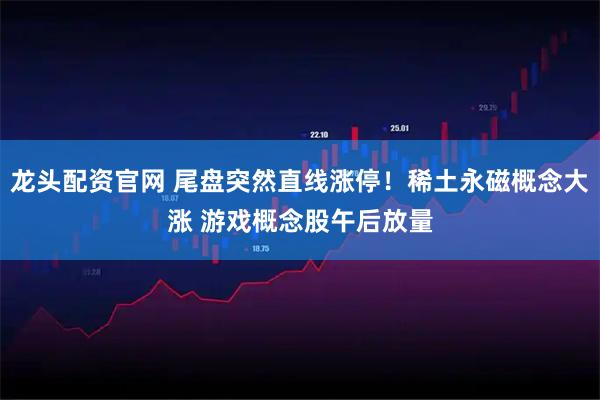 龙头配资官网 尾盘突然直线涨停！稀土永磁概念大涨 游戏概念股午后放量